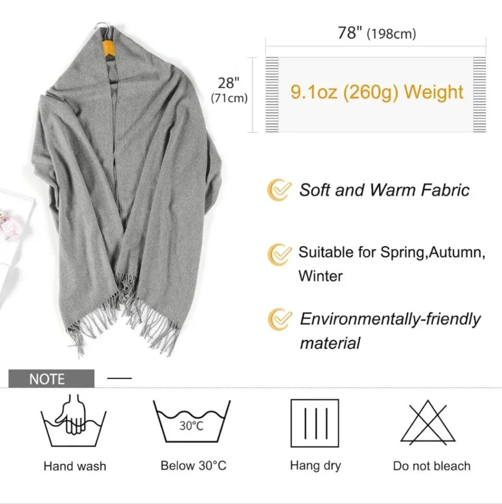 Winter Scarf for Women Pashmina Shawl Wraps Cashmere Feel Warm Fashion Blanket S